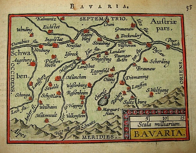 Ortelius Abraham (1528-1598) Bavaria 1601 Anversa, apud Ioannem Bapt. Vrientum